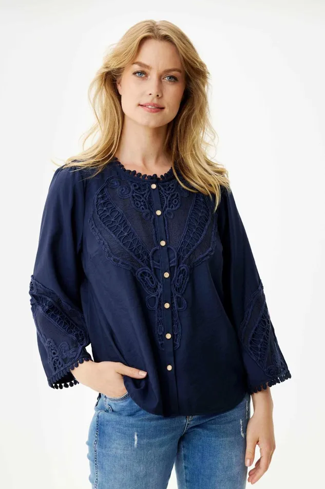 IN FRONT BLOUSES SHIRTS Women MIS SHIRT 16322 591 Navy 591