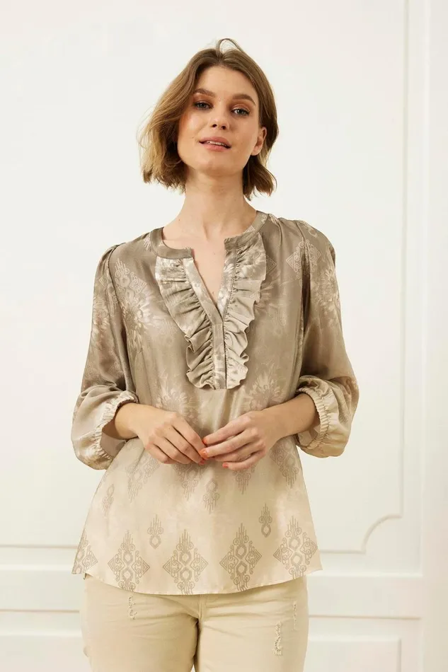 IN FRONT BLOUSES SHIRTS Women NELLY BLOUSE 16065 804 Mocca 804