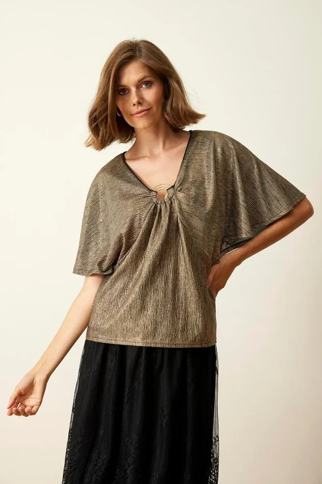 IN FRONT BLOUSES SHIRTS Women PAPILUR BLOUSE 15975 016 Old Gold 016