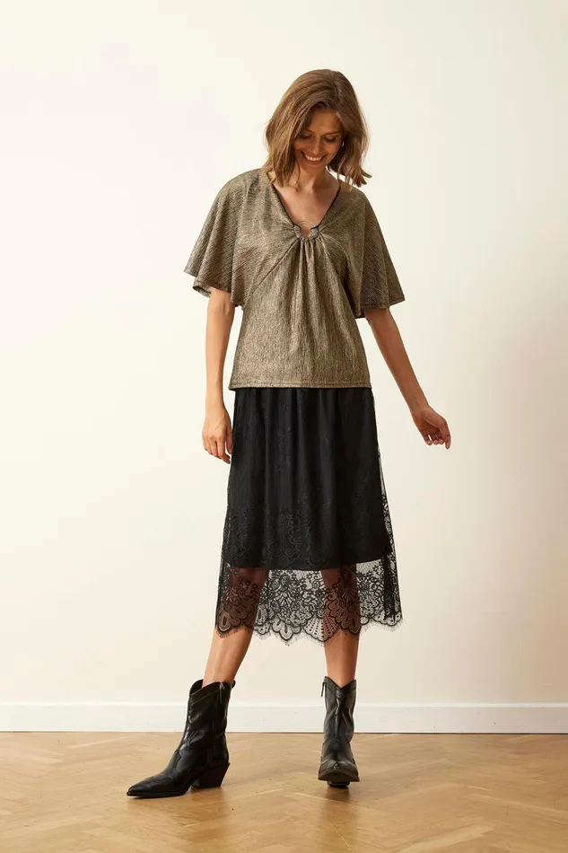 IN FRONT BLOUSES SHIRTS Women PAPILUR BLOUSE 15975 016 Old Gold 016