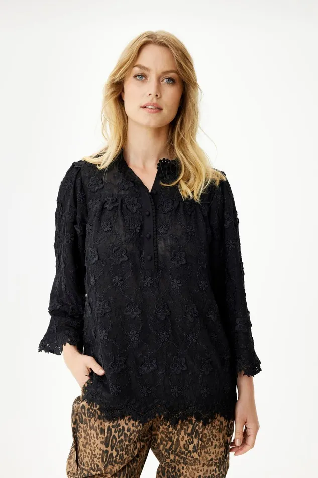 IN FRONT BLOUSES SHIRTS Women SOLVEJ BLOUSE 16104 999 Black 999
