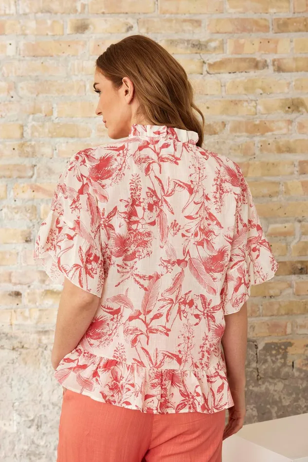 IN FRONT BLOUSES SHIRTS Women SOPHIA BLOUSE 16199 420 Coral 420