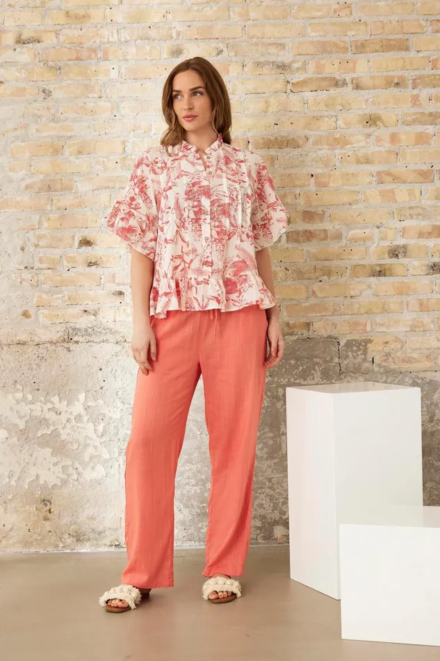 IN FRONT BLOUSES SHIRTS Women SOPHIA BLOUSE 16199 420 Coral 420