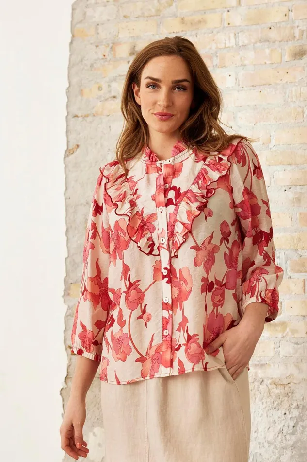 IN FRONT BLOUSES SHIRTS Women SUMMER SHIRT 16219 230 Coral Rose 230