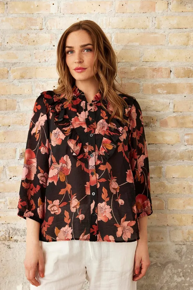 IN FRONT BLOUSES SHIRTS Women SUMMER SHIRT 16219 999 Black 999