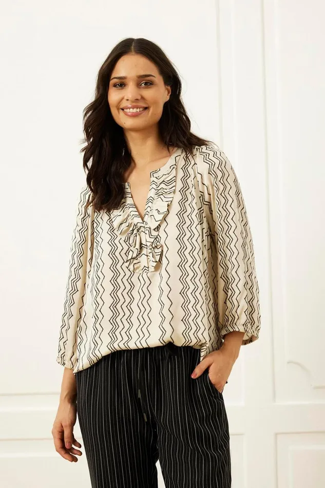 IN FRONT BLOUSES SHIRTS Women TWIST BLOUSE 16064 190 Nature 190