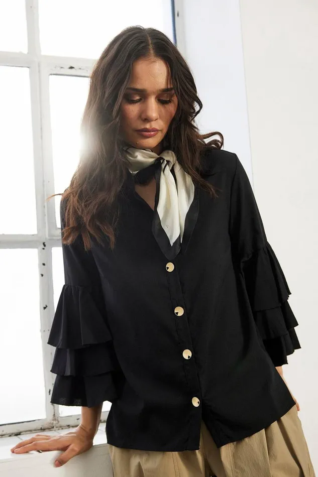 IN FRONT BLOUSES SHIRTS Women VIKKY SHIRT 16307 999 Black 999