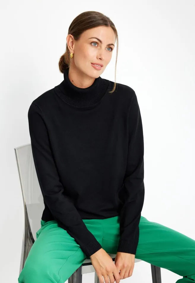 IN FRONT CARDIGANS KNITS Women CAMILLE HIGH NECK PULLOVER 15273 999 Black 999