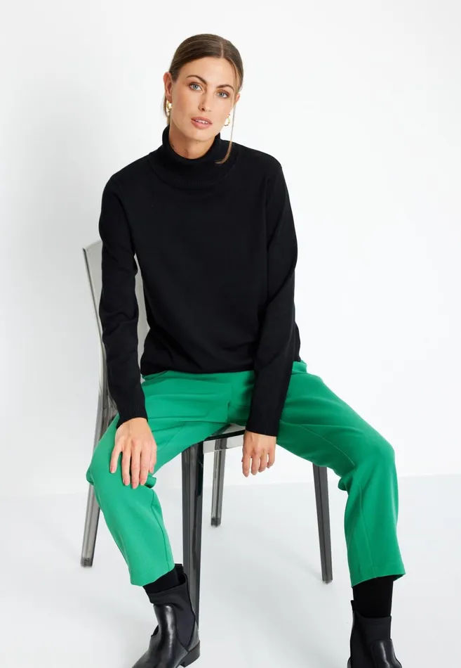 IN FRONT CARDIGANS KNITS Women CAMILLE HIGH NECK PULLOVER 15273 999 Black 999