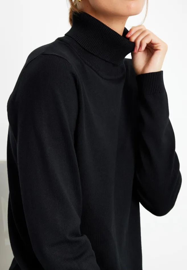 IN FRONT CARDIGANS KNITS Women CAMILLE HIGH NECK PULLOVER 15273 999 Black 999
