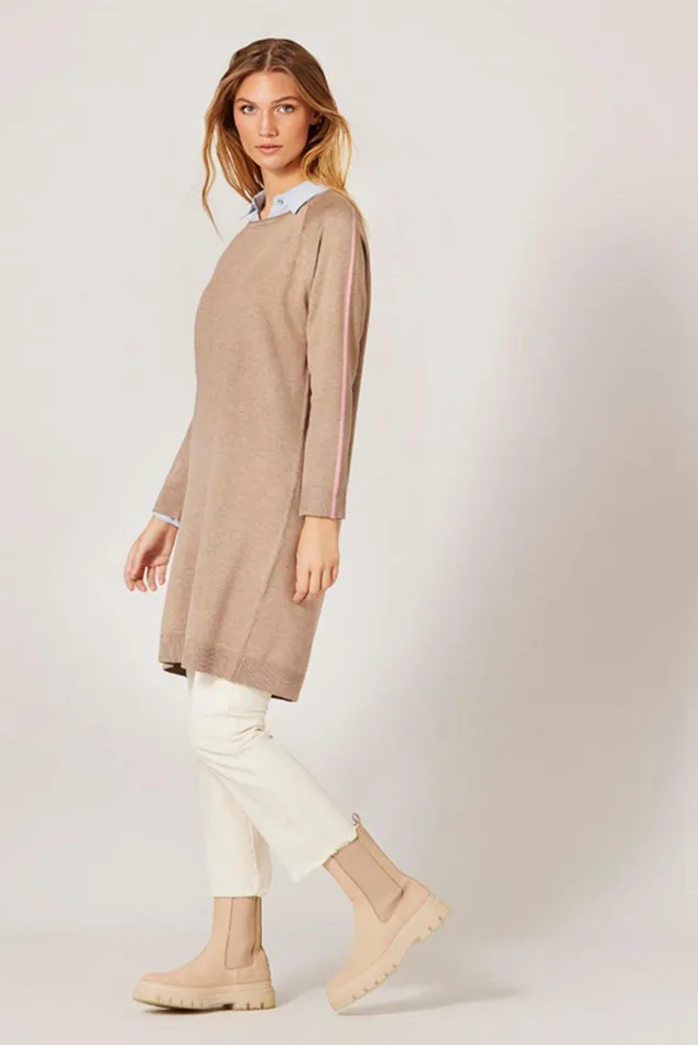 IN FRONT CARDIGANS KNITS Women CAMILLE KNIT DRESS 14815 812 Cafe Latte 815