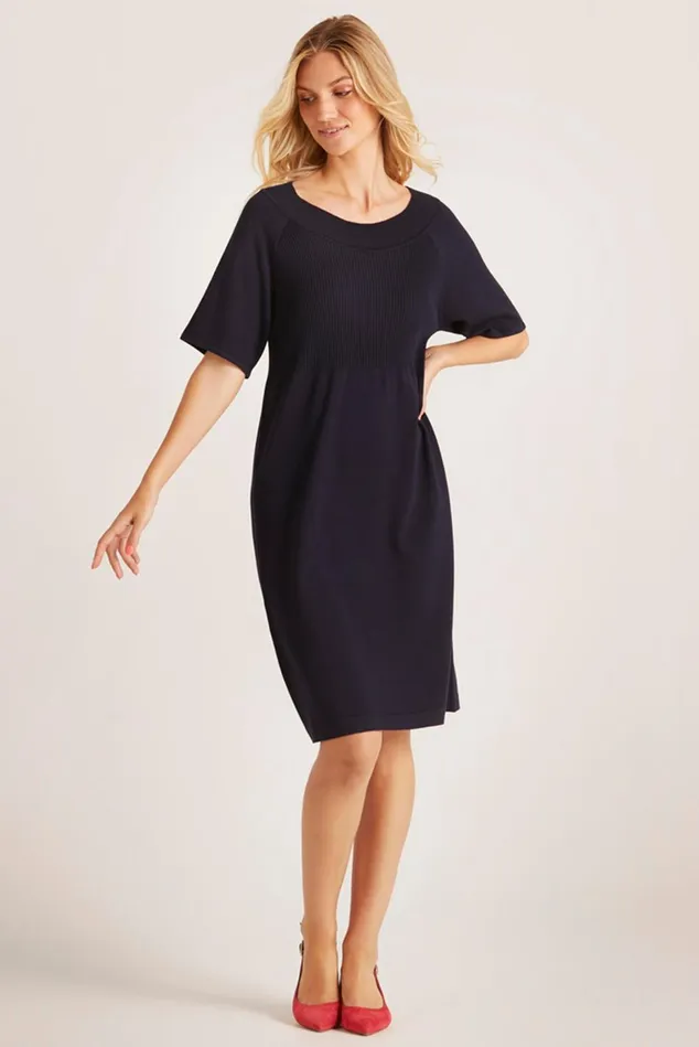 IN FRONT CARDIGANS KNITS Women CAMILLE KNIT DRESS 14921 591 Navy 591