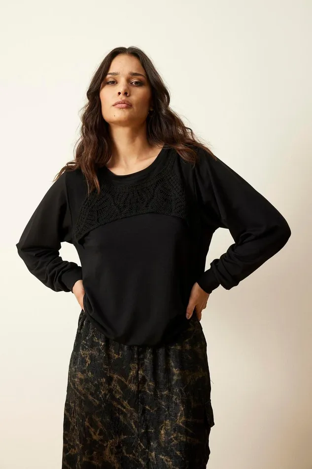 IN FRONT CARDIGANS KNITS Women DOLLY SWEATSHIRT 15948 999 Black 999