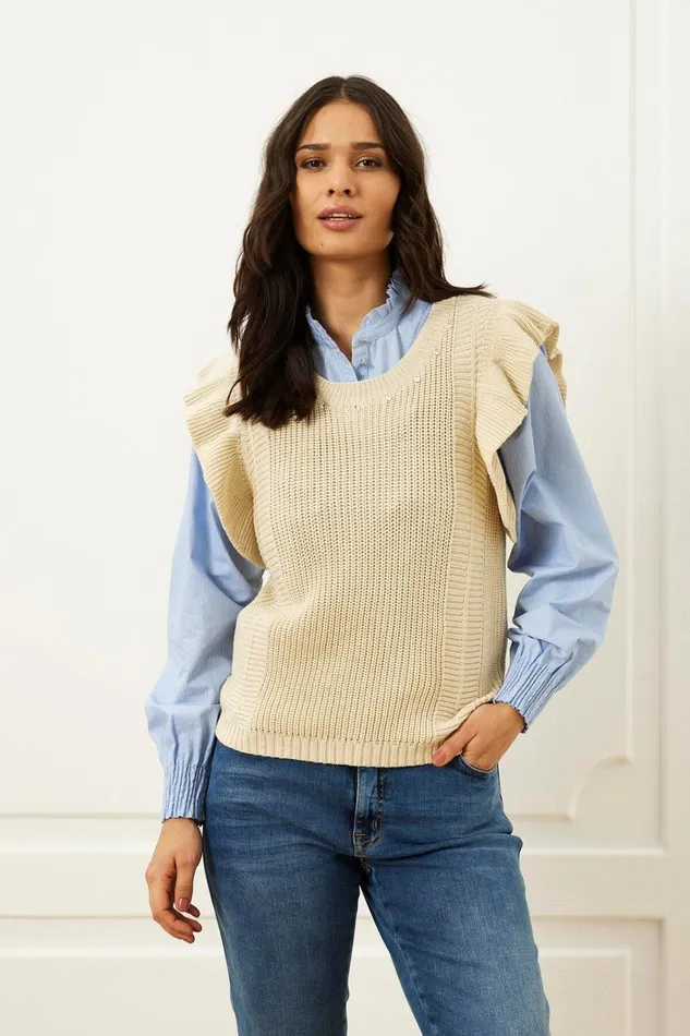 IN FRONT CARDIGANS KNITS Women EVA KNIT VEST 16022 190 Nature 190