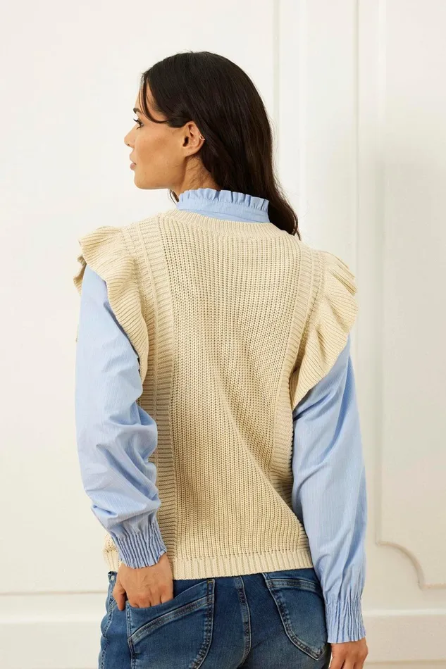 IN FRONT CARDIGANS KNITS Women EVA KNIT VEST 16022 190 Nature 190