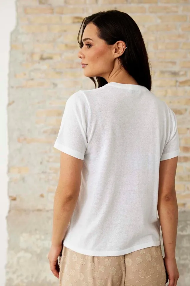 IN FRONT CARDIGANS KNITS Women IZA KNIT BLOUSE 16122 010 White 010