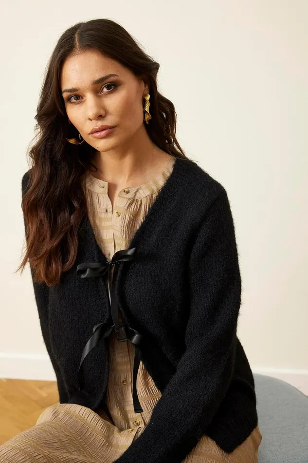 IN FRONT CARDIGANS KNITS Women LOUISA CARDIGAN 15954 999 Black 999