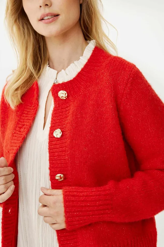 IN FRONT CARDIGANS KNITS Women LOUISA CARDIGAN 16305 409 Red 409