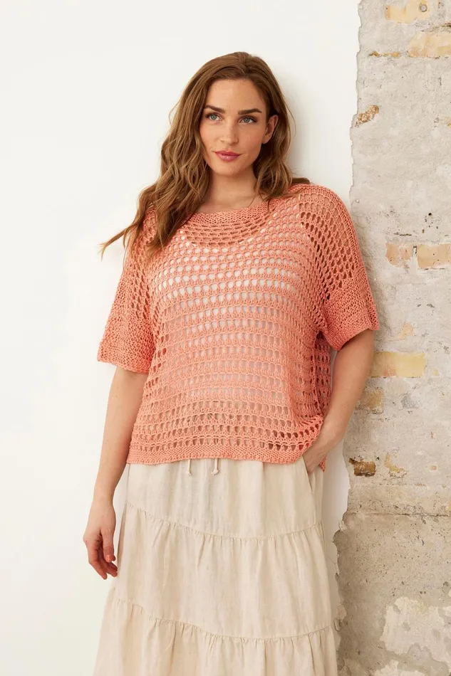 IN FRONT CARDIGANS KNITS Women NOVA BLOUSE 16123 420 Coral 420