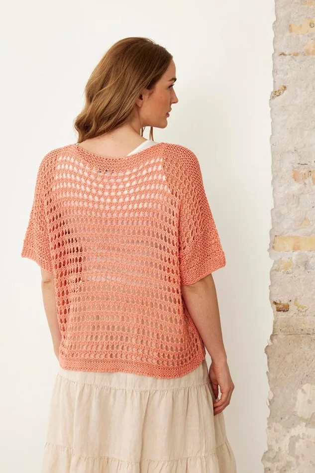 IN FRONT CARDIGANS KNITS Women NOVA BLOUSE 16123 420 Coral 420