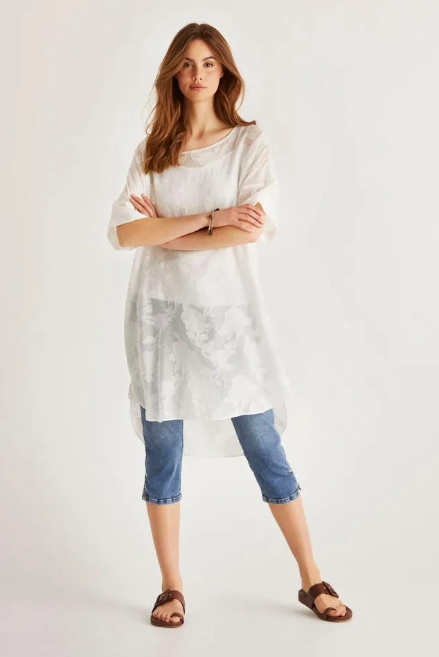 IN FRONT DRESSES Women FINE TUNIC 15087 020 Off White 020