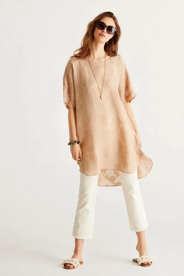 IN FRONT DRESSES Women FINE TUNIC 15087 191 Sand 191