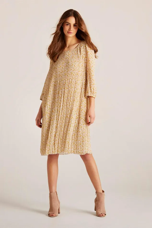 IN FRONT DRESSES Women LINA PLISSE DRESS 14912 708 Yellow 708