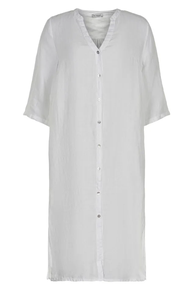 IN FRONT DRESSES Women LINO LONG SHIRT DRESS 15046 010 White 010