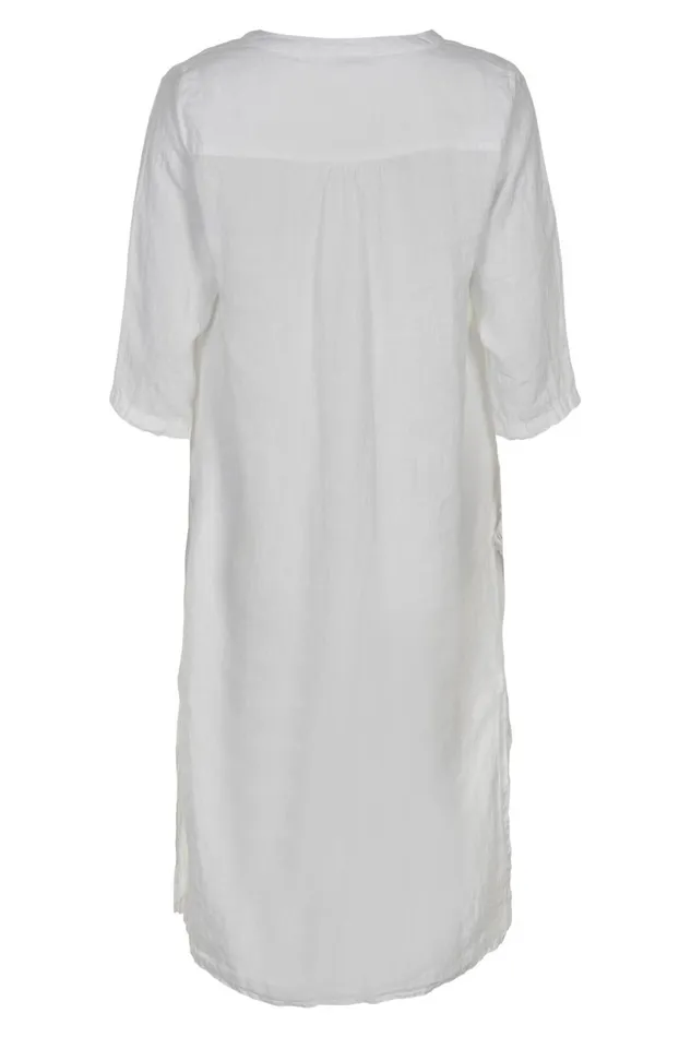 IN FRONT DRESSES Women LINO LONG SHIRT DRESS 15046 010 White 010