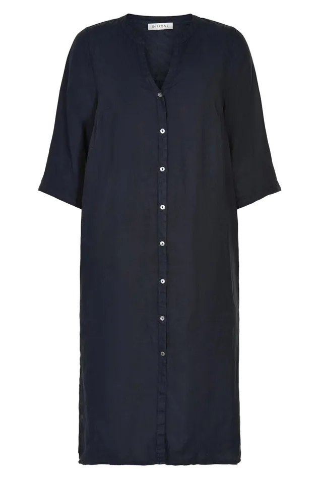 IN FRONT DRESSES Women LINO LONG SHIRT DRESS 15046 591 Navy 591