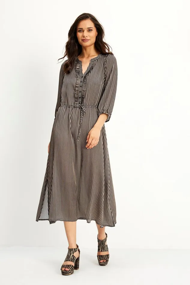 IN FRONT DRESSES Women LUCCA STRIPE DRESS 15812 999 Black 999