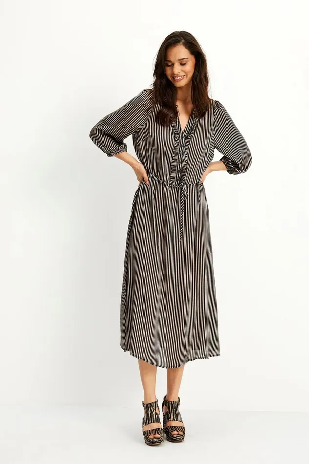 IN FRONT DRESSES Women LUCCA STRIPE DRESS 15812 999 Black 999