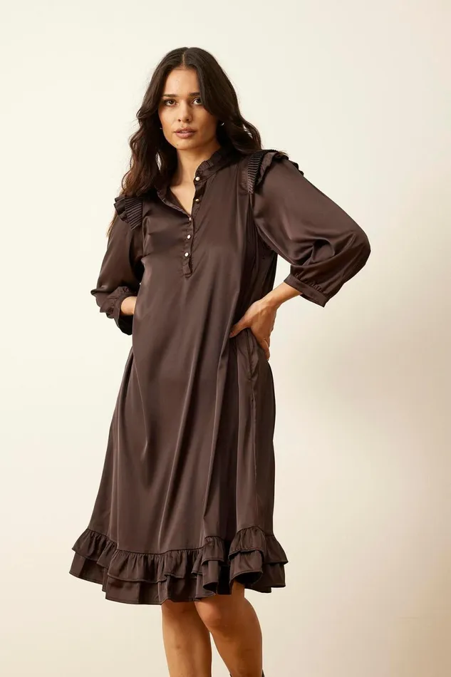 IN FRONT DRESSES Women MANDY DRESS 15951 890 Dark Brown 890