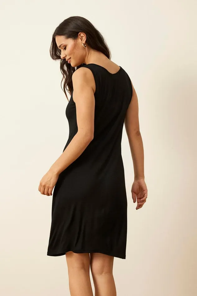 IN FRONT DRESSES Women SLIP TANK DRESS 16015 999 Black 999