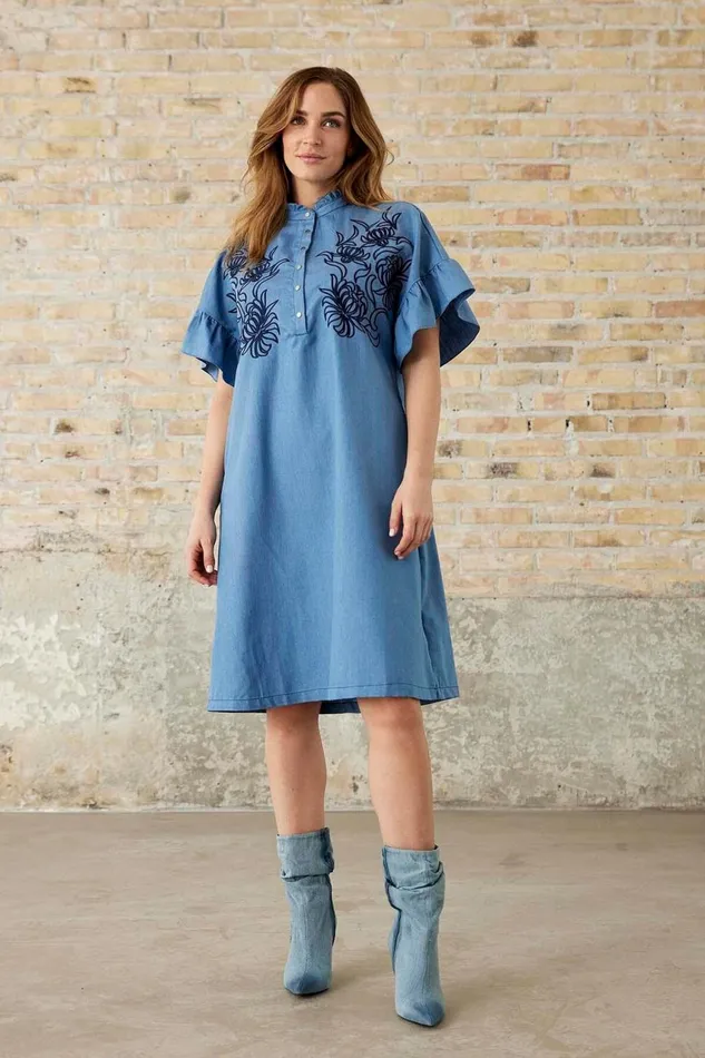 IN FRONT DRESSES Women SUSAN DRESS 16103 509 Denim Blue 509