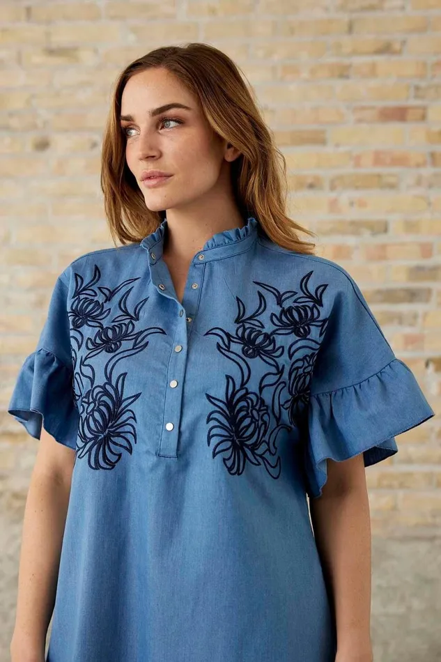 IN FRONT DRESSES Women SUSAN DRESS 16103 509 Denim Blue 509