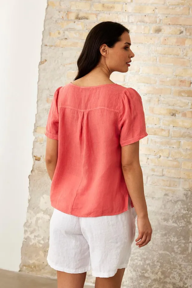 IN FRONT LINEN COLLECTION Women LINO BLOUSE 16234 420 Coral 420