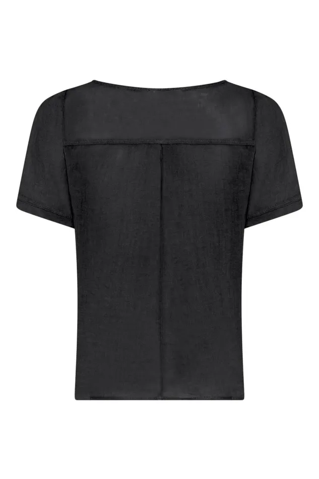 IN FRONT LINEN COLLECTION Women LINO BLOUSE 16234 999 Black 999 IN FRONT LINEN COLLECTION Women LINO BLOUSE 16234 999 Black 999