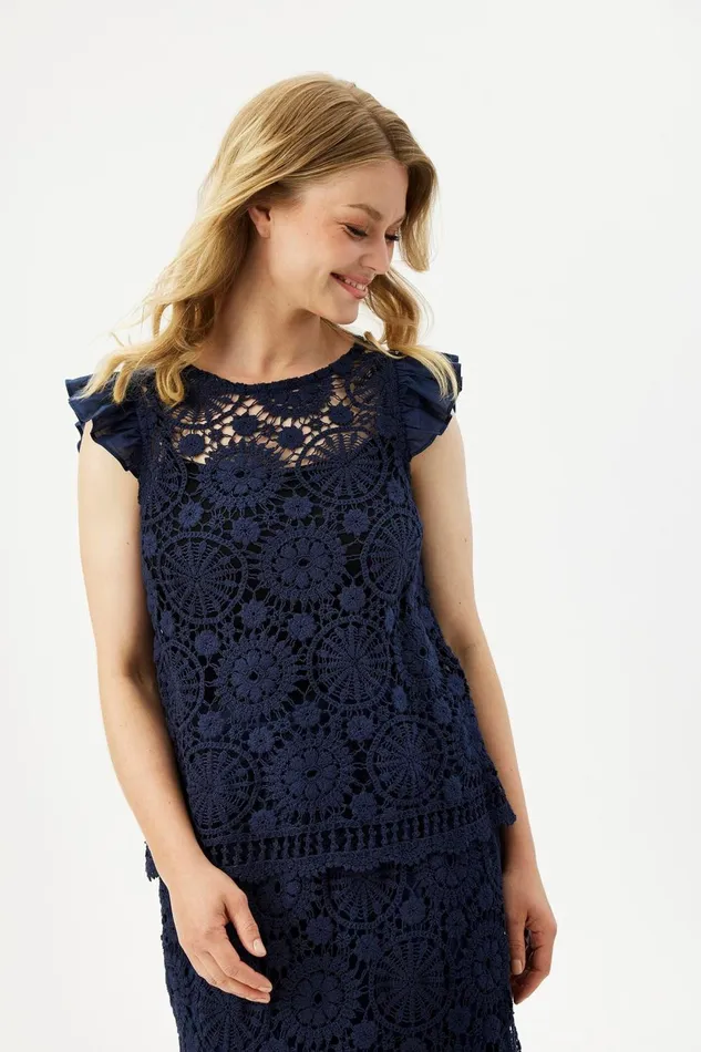 IN FRONT SALE Women LUIS BLOUSE 16327 591 Navy 591