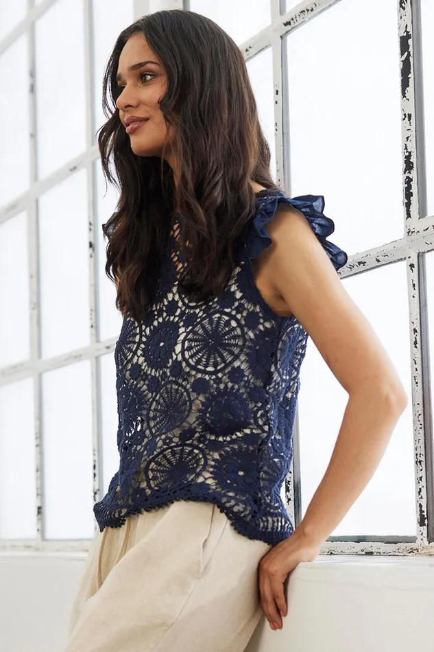 IN FRONT SALE Women LUIS BLOUSE 16327 591 Navy 591