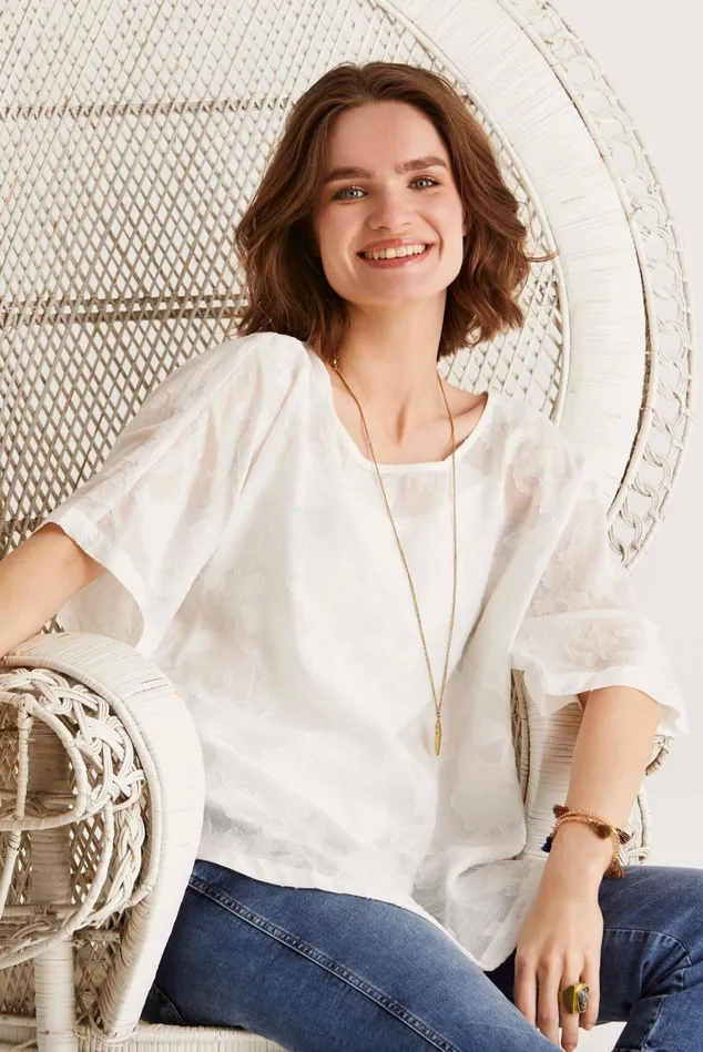 IN FRONT TOPS TSHIRTS Women FINE BLOUSE 15086 020 Off White 020