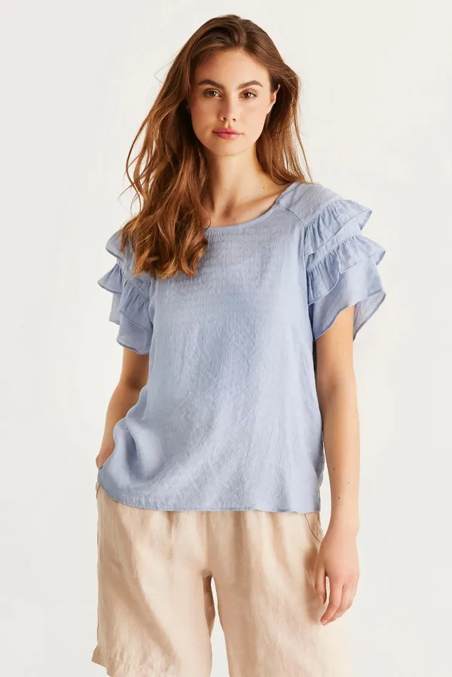 IN FRONT TOPS TSHIRTS Women FREYA BLOUSE 15025 505 Light Blue 505
