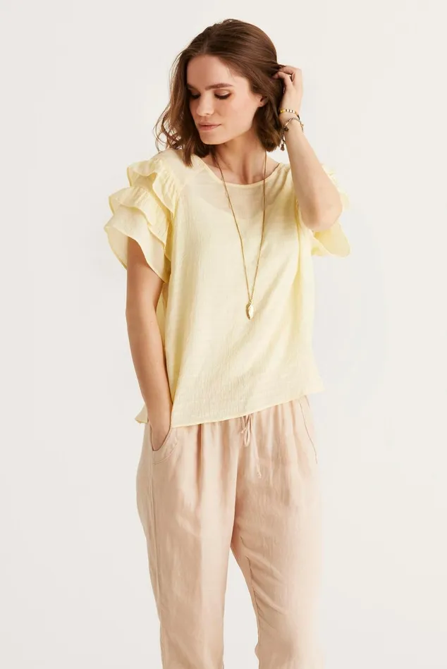 IN FRONT TOPS TSHIRTS Women FREYA BLOUSE 15025 711 Light Yellow 711