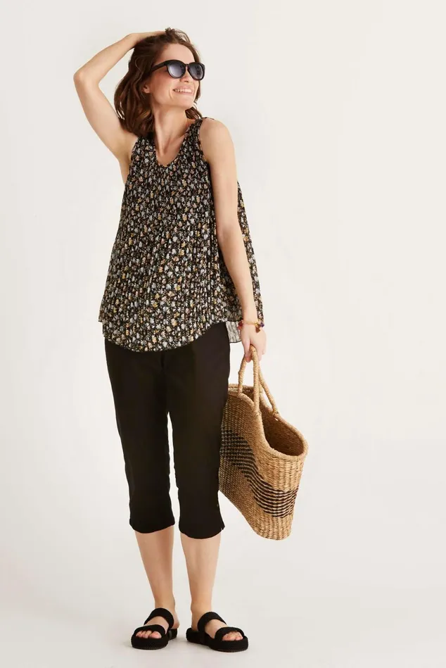 IN FRONT TOPS TSHIRTS Women JAYDE PLISSE TOP 14988 999 Black 999