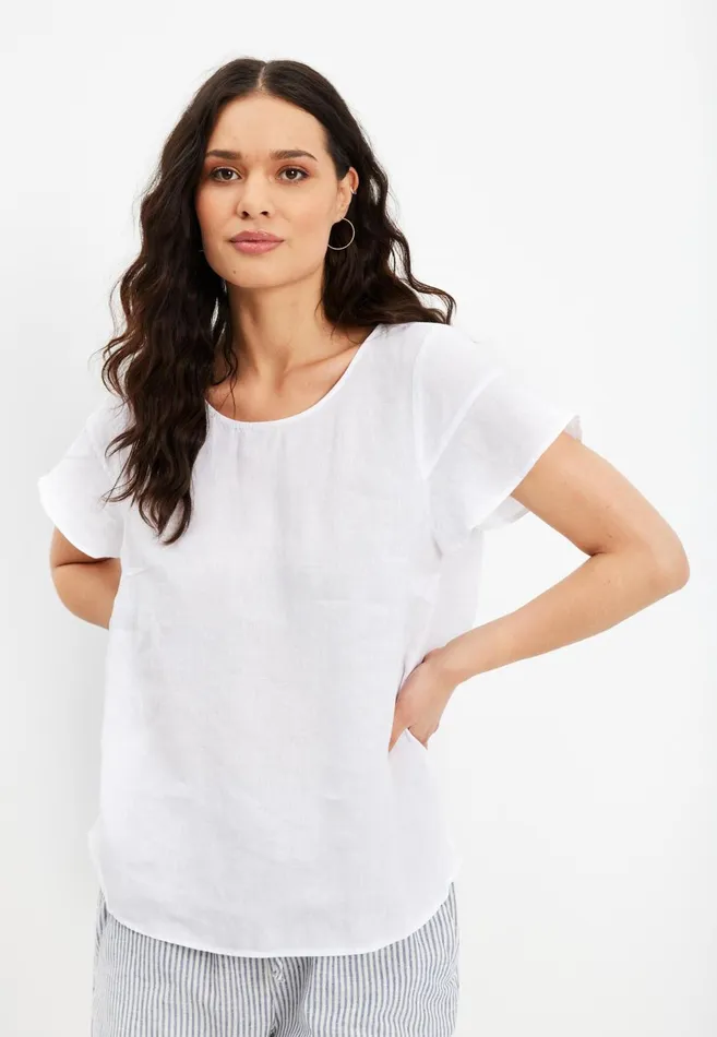 IN FRONT TOPS TSHIRTS Women LINO BLOUSE 15692 010 White 010
