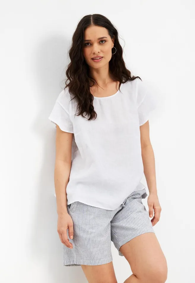 IN FRONT TOPS TSHIRTS Women LINO BLOUSE 15692 010 White 010