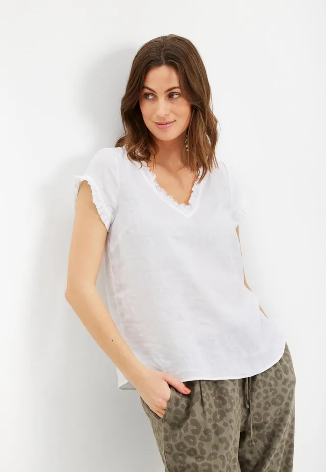 IN FRONT TOPS TSHIRTS Women LINO BLOUSE 15699 010 White 010