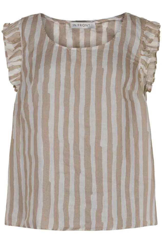 IN FRONT TOPS TSHIRTS Women LINO STRIPED TOP 15072 190 Nature 190