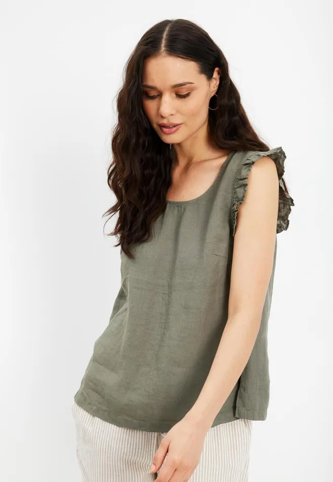 IN FRONT TOPS TSHIRTS Women LINO TOP 15039 660 Khaki Green 660