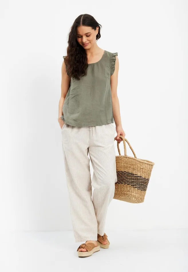 IN FRONT TOPS TSHIRTS Women LINO TOP 15039 660 Khaki Green 660